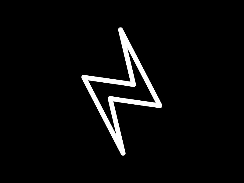 White lightning bolt graphic.